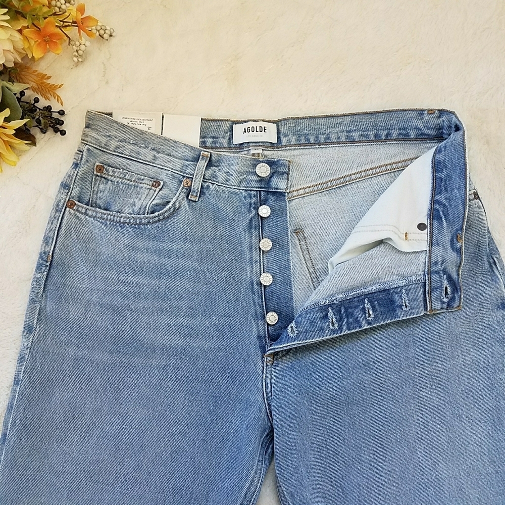 AGOLDE Mid Rise Vintage Straight Lana Jeans in Fiction - Picture 8 of 12